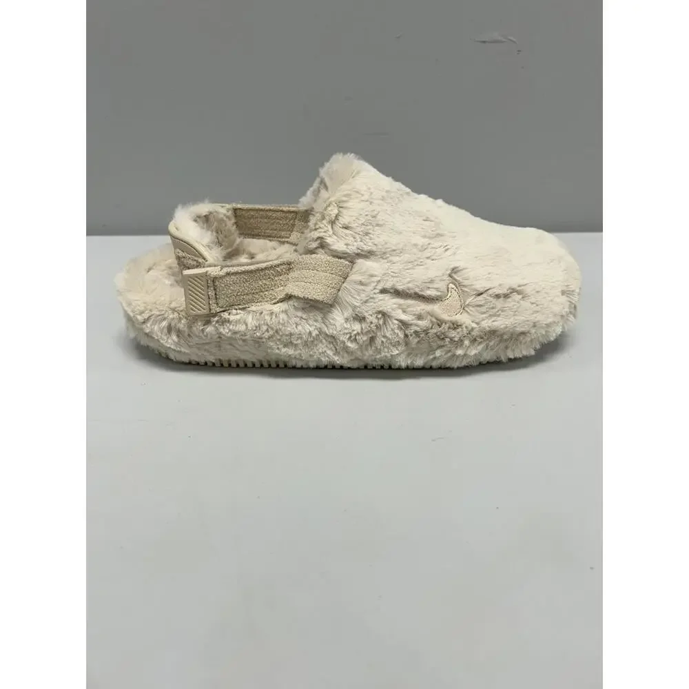 Nike Calm Fuzzy Beige Mules